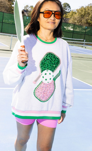 Queen of Sparkles Jeweled Pickleball Sweatshirt