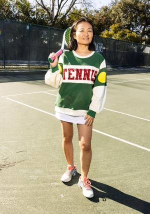 Queen of Sparkles Green Tennis Sweatshirt