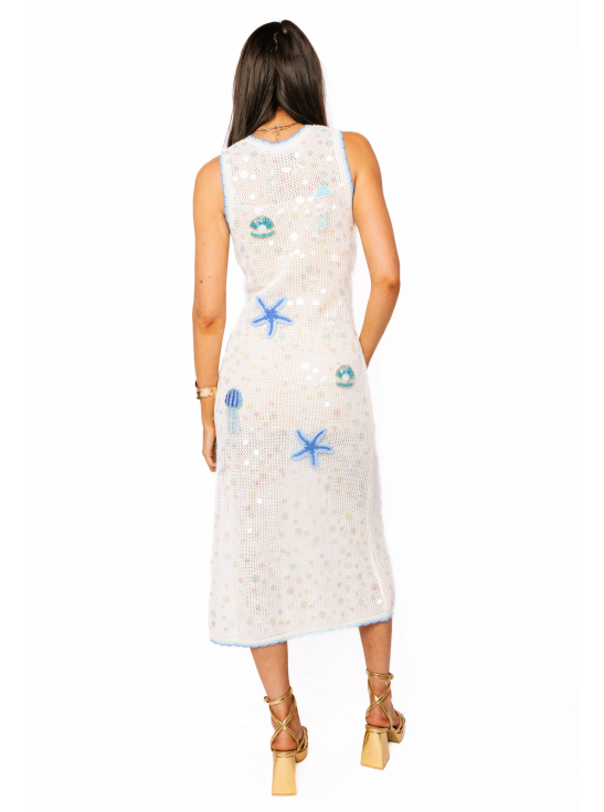 Queen of Sparkles Sea Icon Knit Tank Midi Dress
