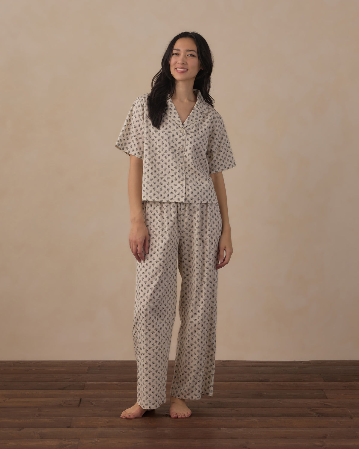 Rylee+Cru | Blue/Grey Fleur Pajama Vintage Set