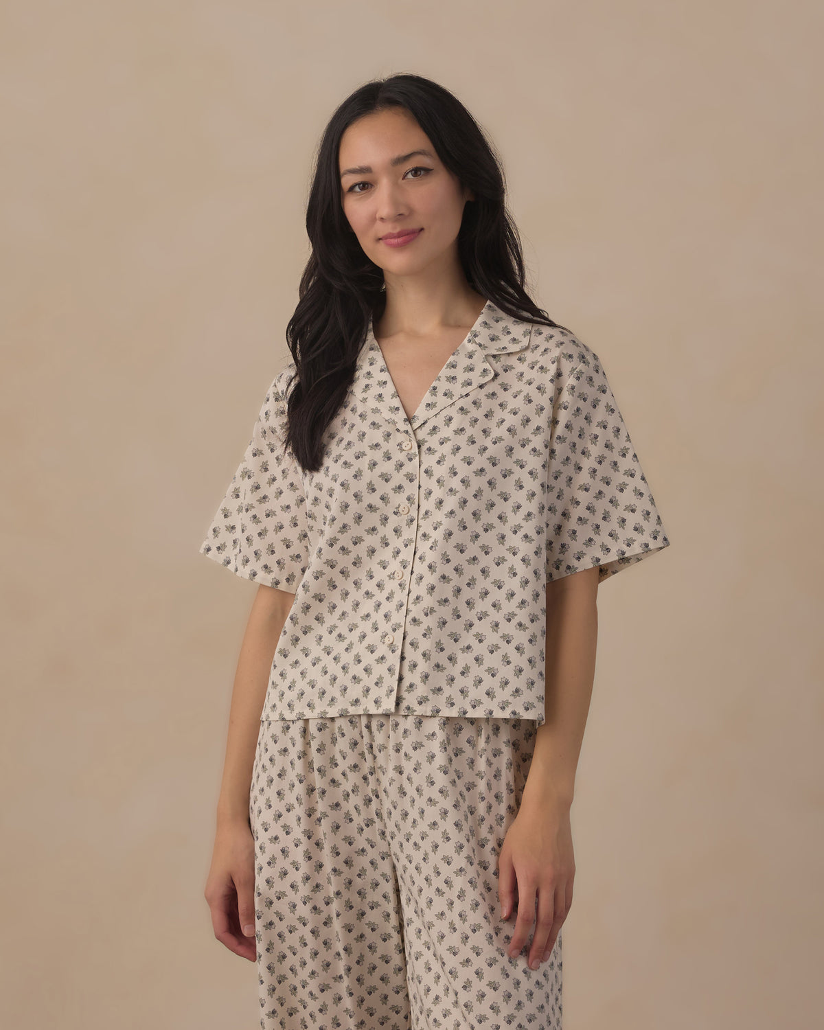 Rylee+Cru | Blue/Grey Fleur Pajama Vintage Set
