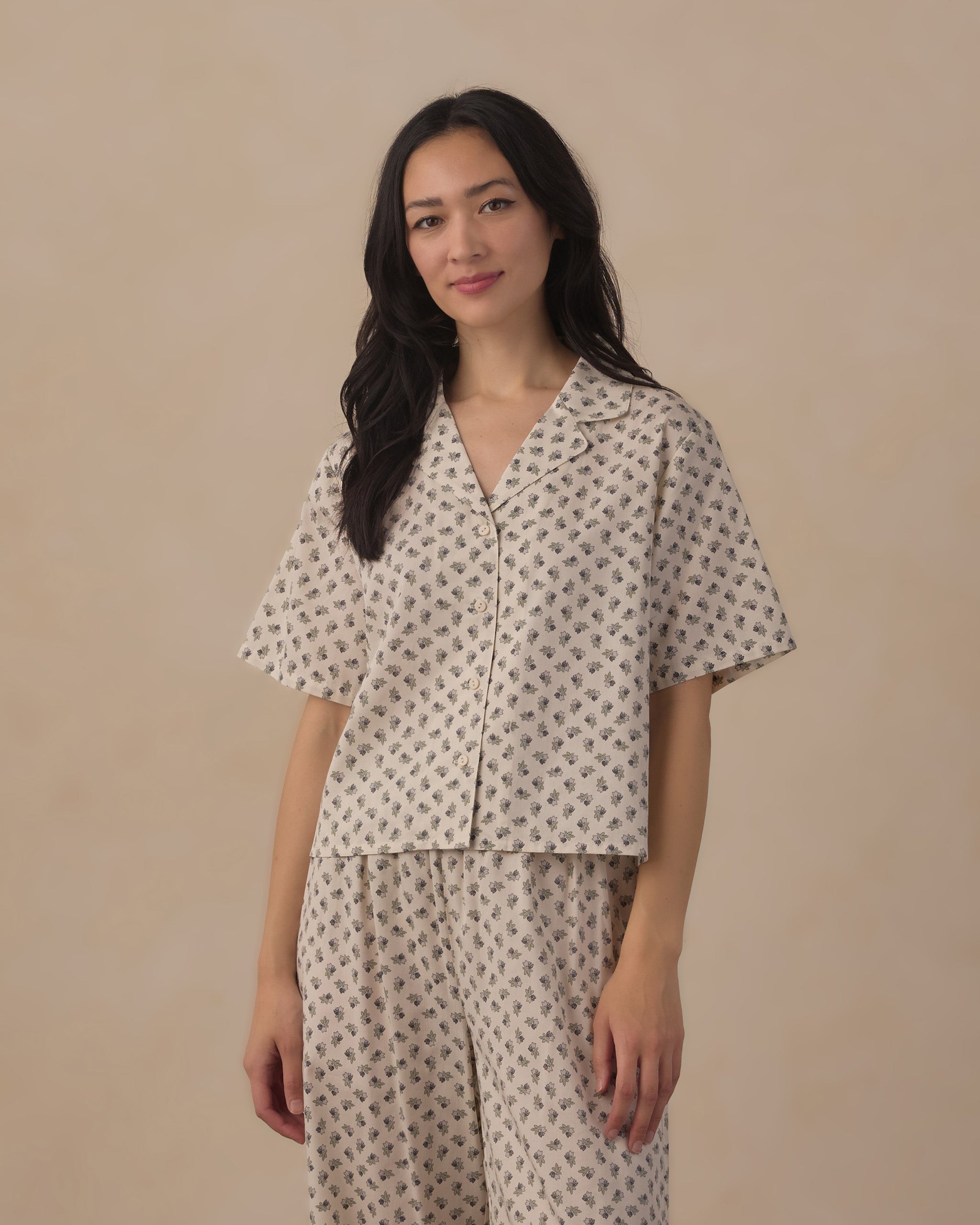 Rylee+Cru | Blue/Grey Fleur Pajama Vintage Set