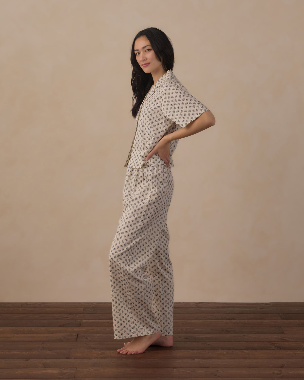 Rylee+Cru | Blue/Grey Fleur Pajama Vintage Set