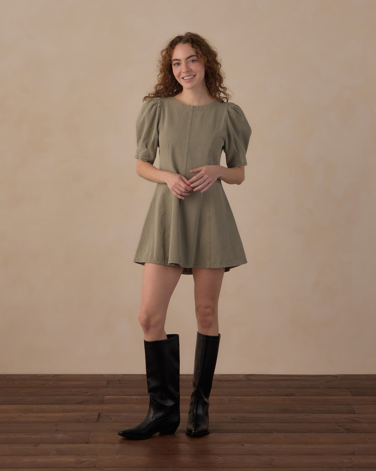 Rylee+Cru | Dark Sage Levi Denim Mini Dress
