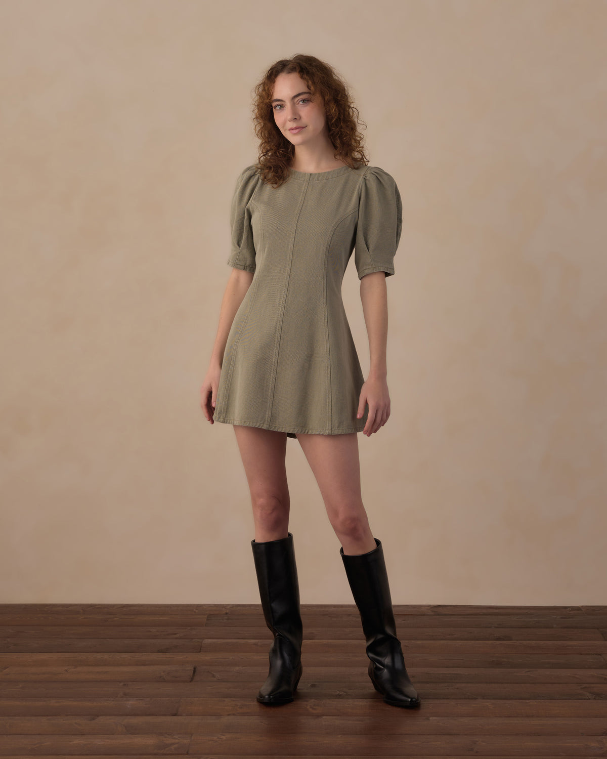 Rylee+Cru | Dark Sage Levi Denim Mini Dress