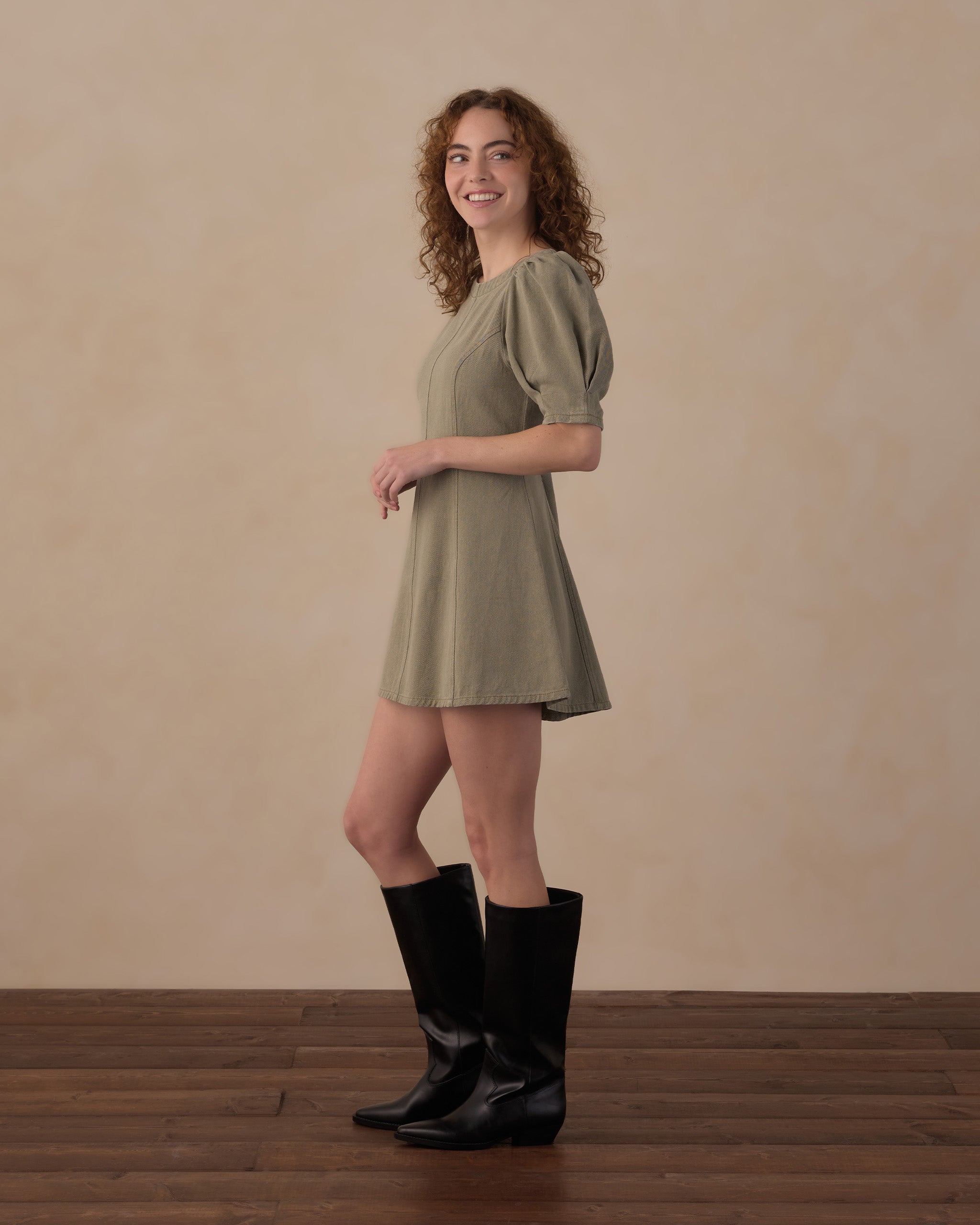 Rylee+Cru | Dark Sage Levi Denim Mini Dress