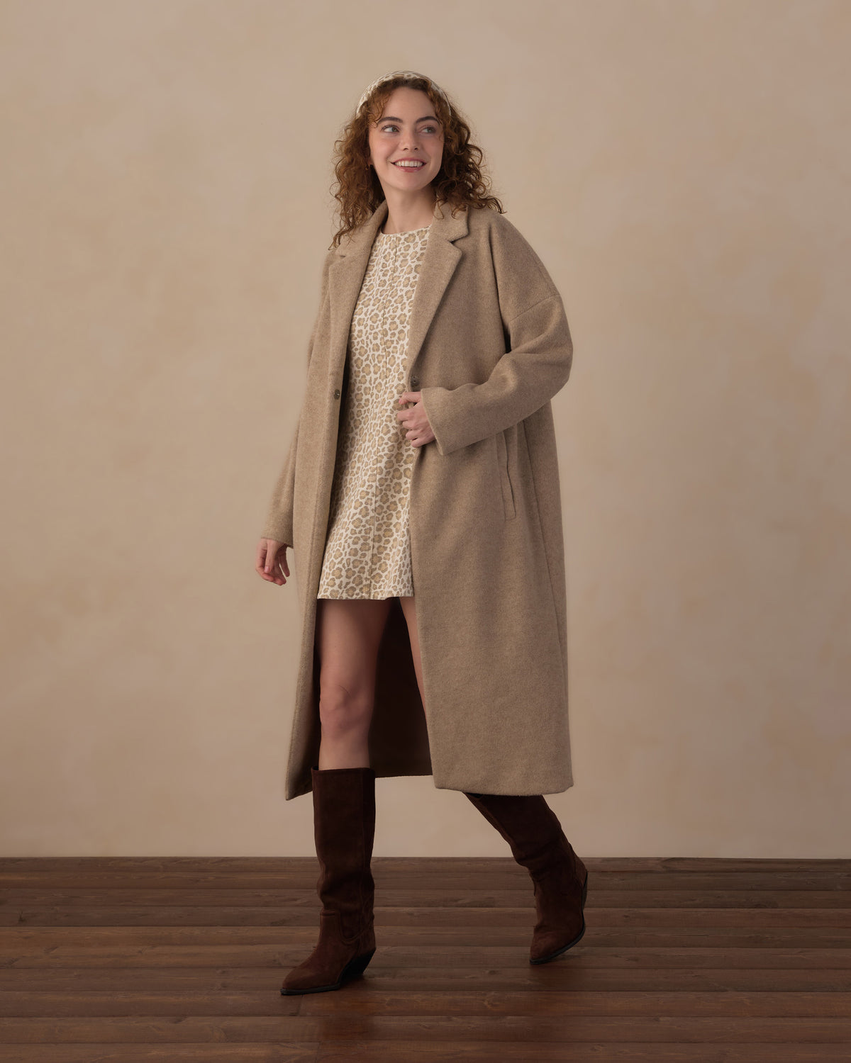 Rylee+Cru | Presley Longline Coat in Stone