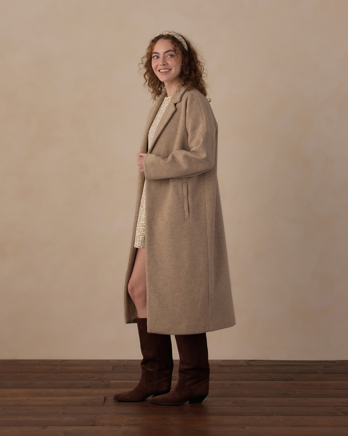 Rylee+Cru | Presley Longline Coat in Stone