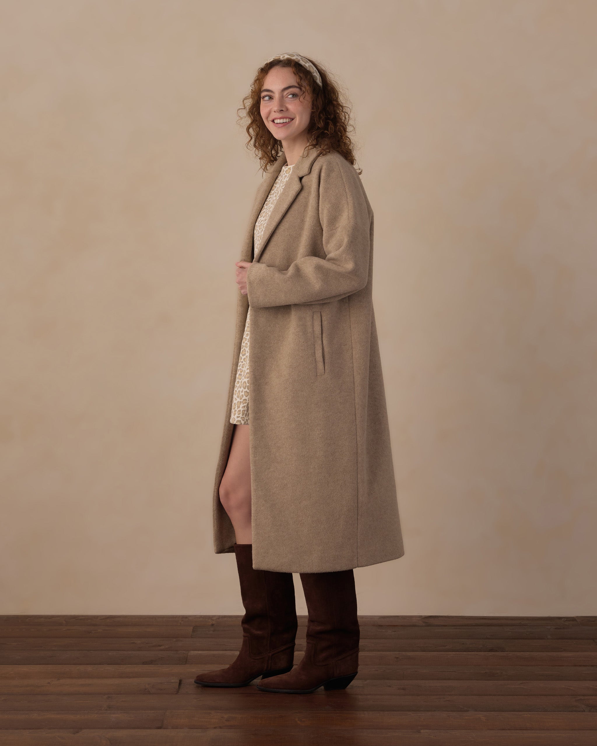 Rylee+Cru | Presley Longline Coat in Stone