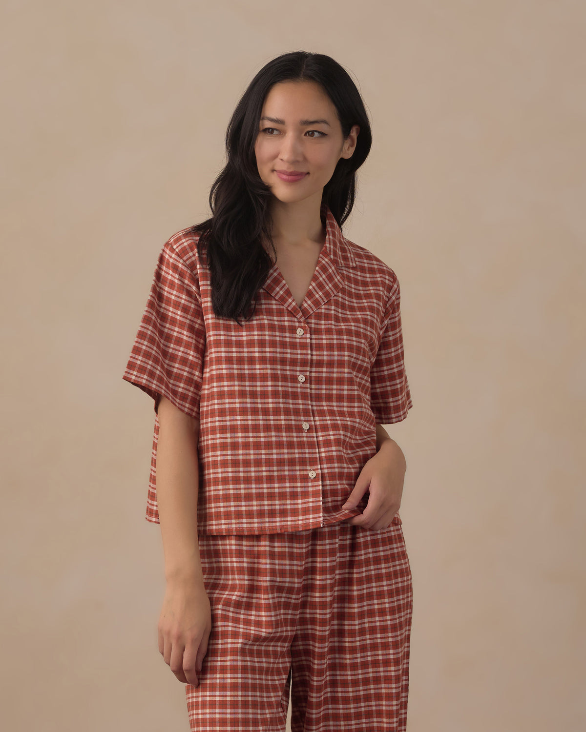 Rylee + Cru | Pajama Set in Ruby Plaid