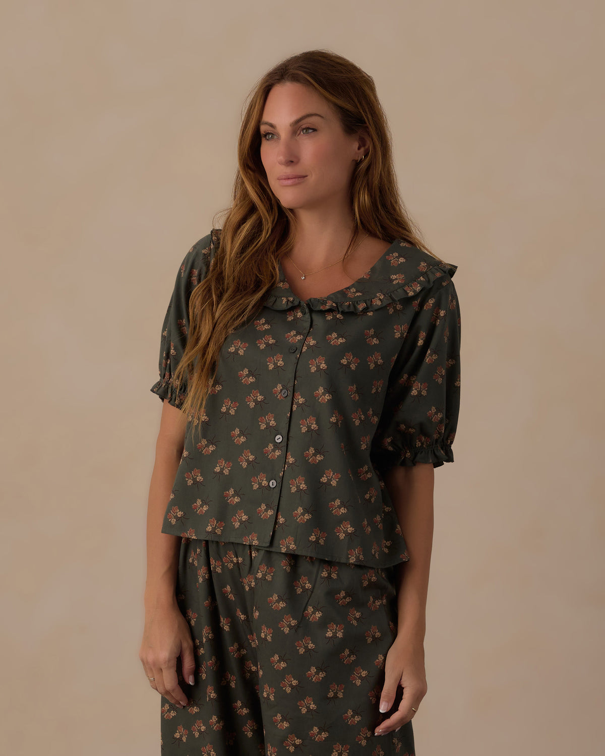 Rylee + Cru | Pajama Set in Evergreen Bouquet