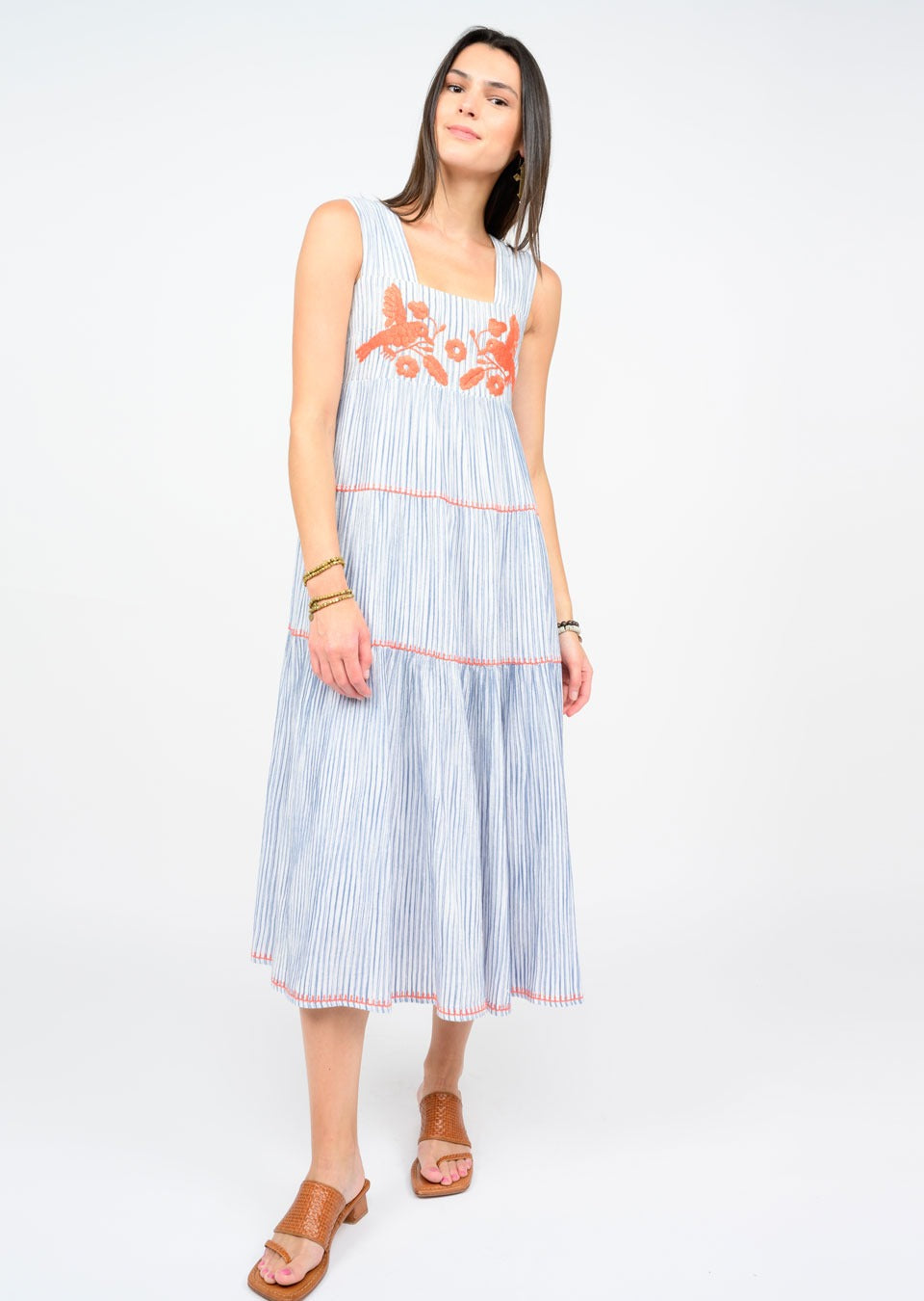 Sister Mary Rosa Blue Stripe Maxi Dress
