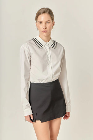 English Factory White Collar Pointed Shirt