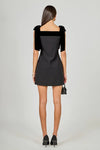 Endless Rose Black Velvet Detail Mini Dress