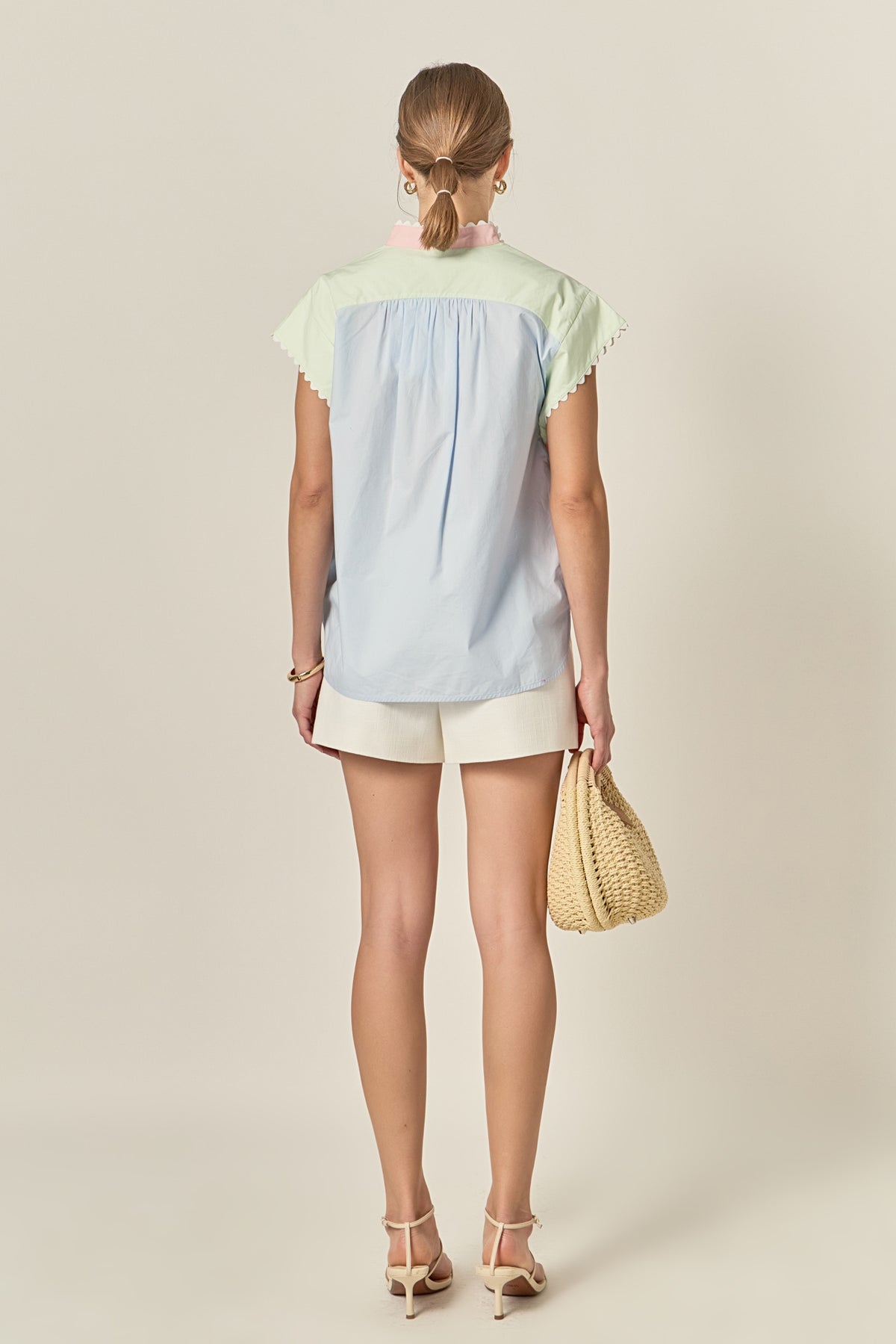 English Factory Multi-Colorblock Top w/ RicRac