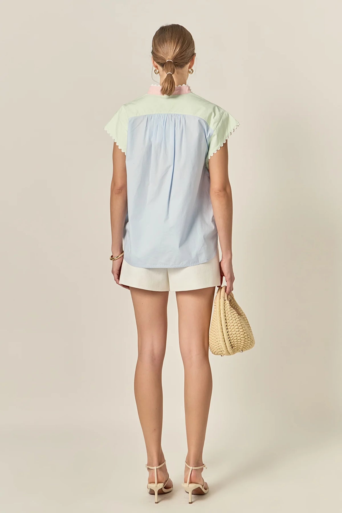 English Factory Multi-Colorblock Top w/ RicRac