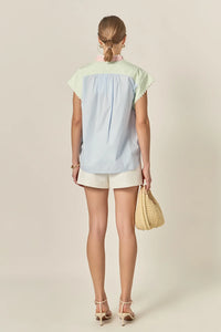 English Factory Multi-Colorblock Top w/ RicRac