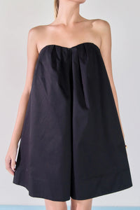 Endless Rose | Strapless Black Pintuck Mini Dress