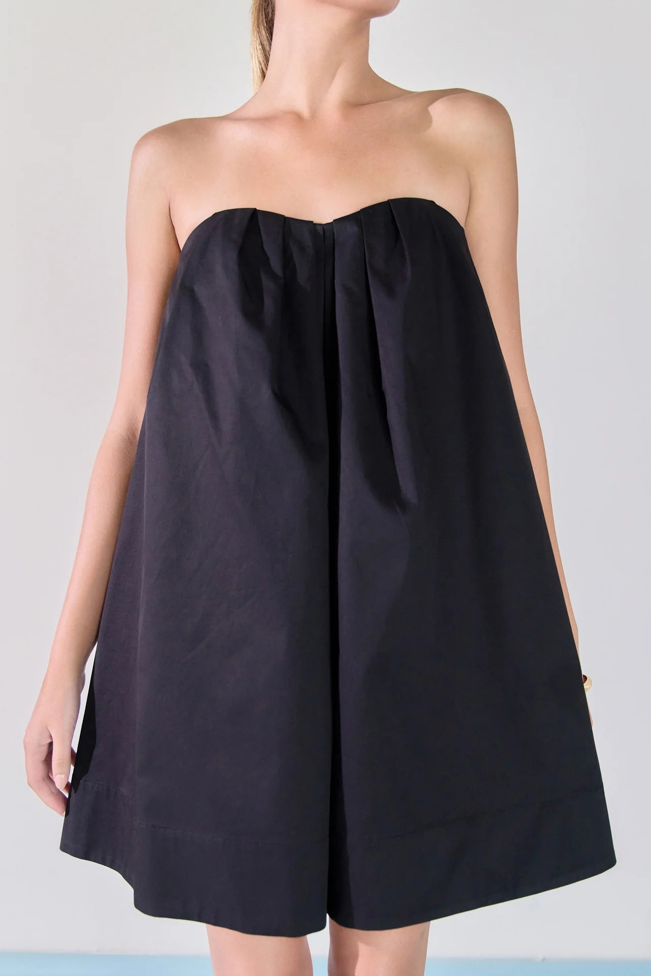 Endless Rose | Strapless Black Pintuck Mini Dress