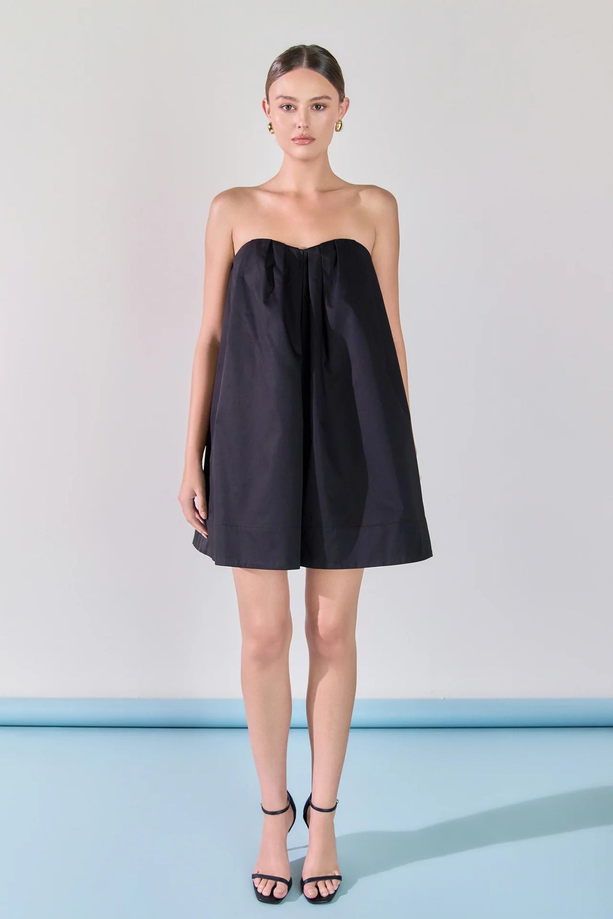 Endless Rose | Strapless Black Pintuck Mini Dress