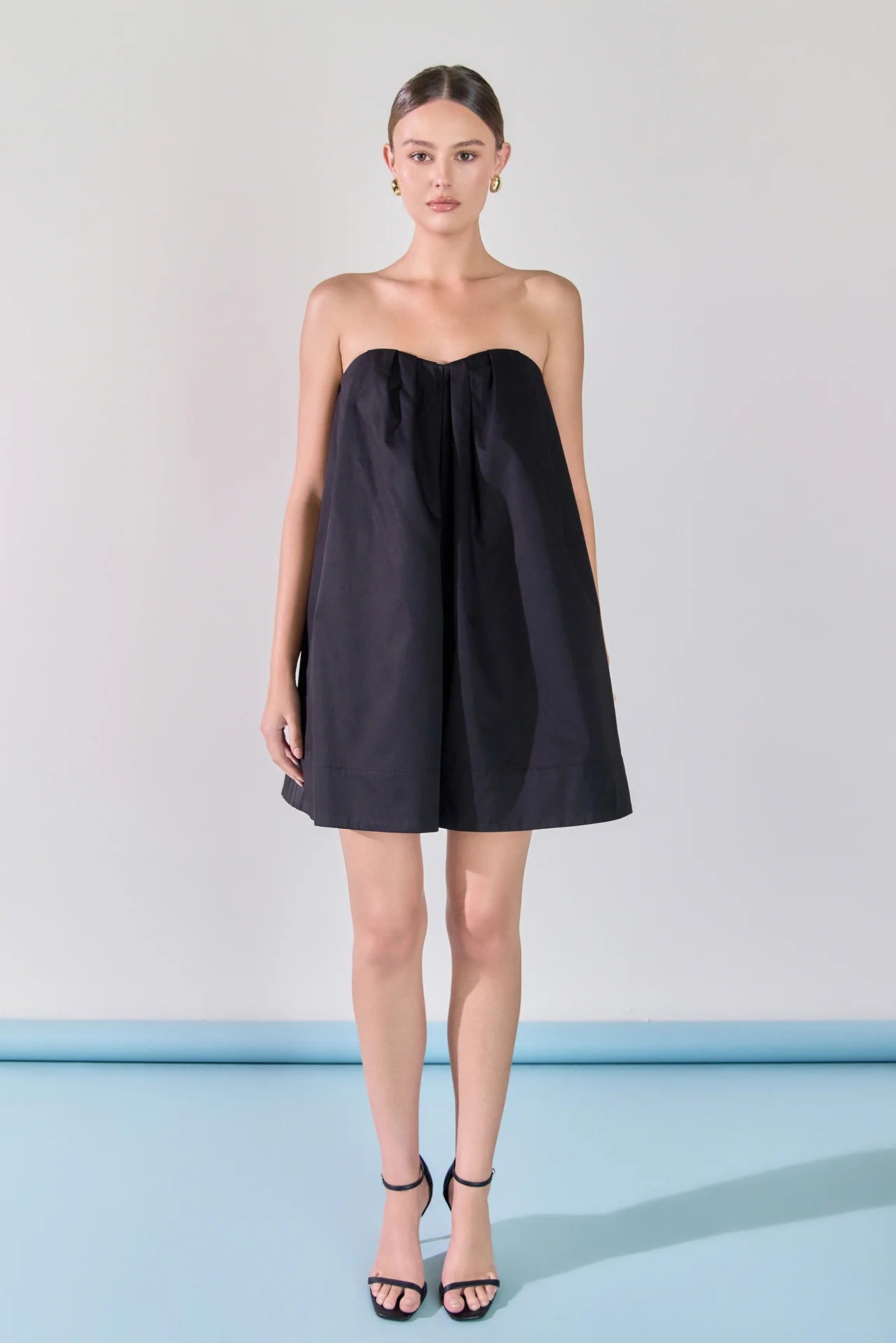 Endless Rose | Strapless Black Pintuck Mini Dress