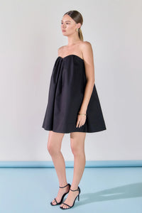 Endless Rose | Strapless Black Pintuck Mini Dress
