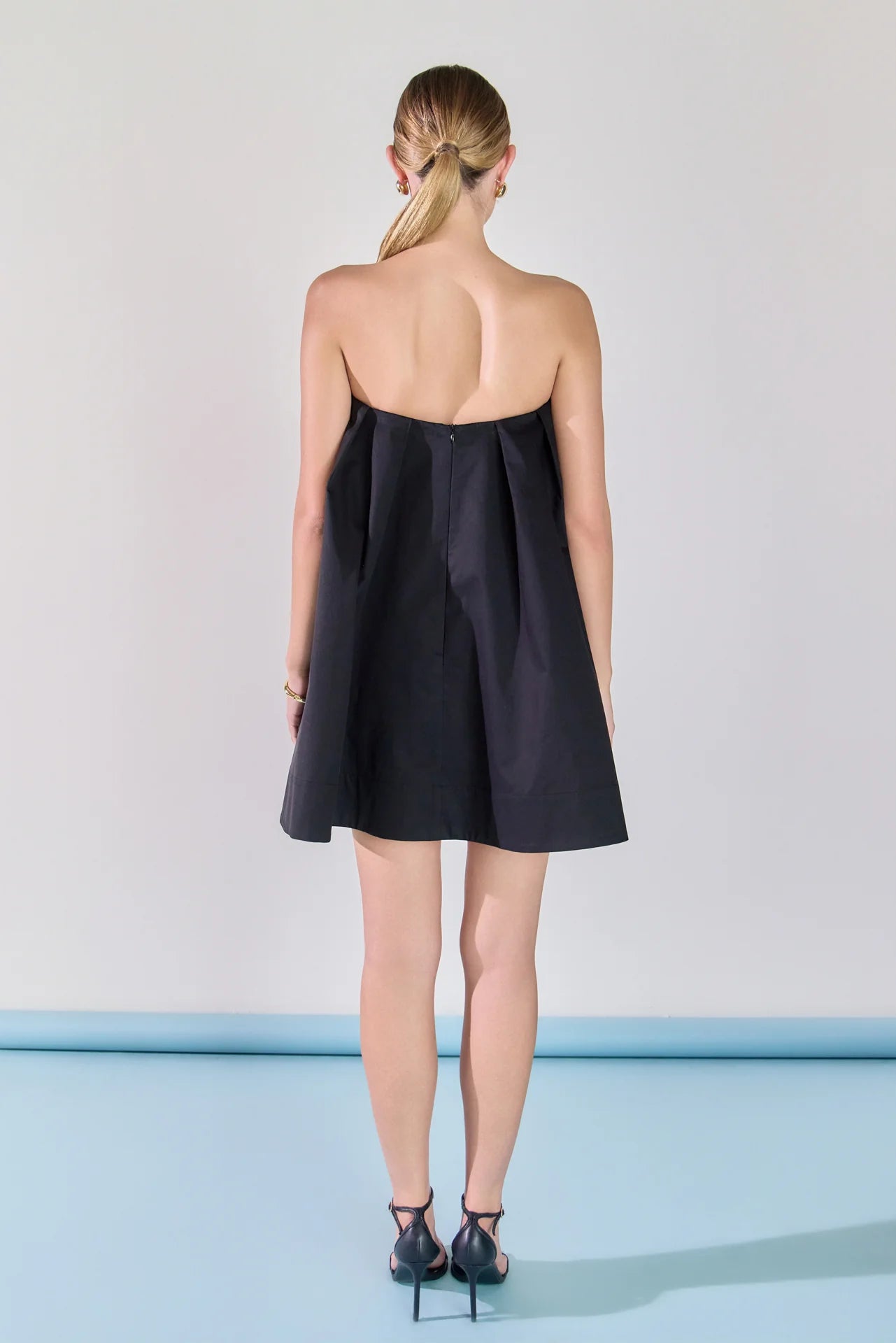 Endless Rose | Strapless Black Pintuck Mini Dress