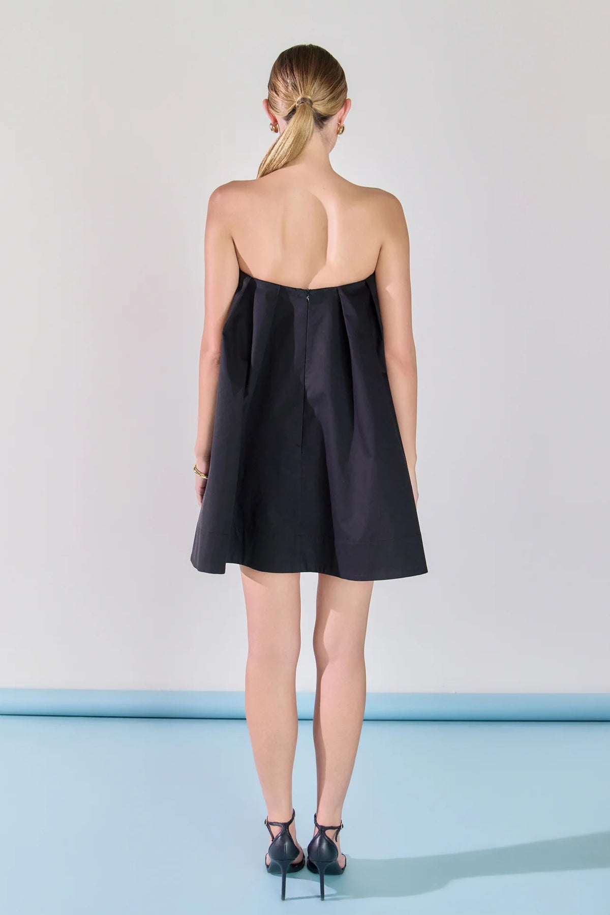 Endless Rose | Strapless Black Pintuck Mini Dress
