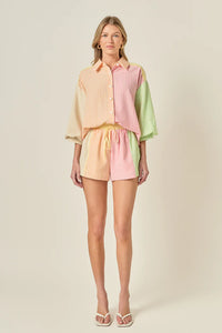 Endless Rose | Striped Colorblock Short Set