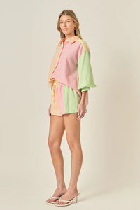 Endless Rose | Striped Colorblock Short Set