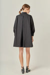 English Factory Black Bow Neck Swing Dress
