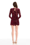 Dress The Population Stassi Floral Lace Dress in Oxblood