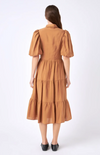 English Factory Quarter Sleeve Bow Tie Maxi Dress