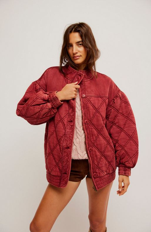 Free People Juno Jacket in Port