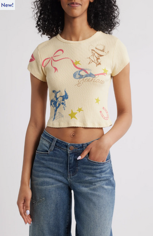 Daydreamer Western Flash Pointelle Tee
