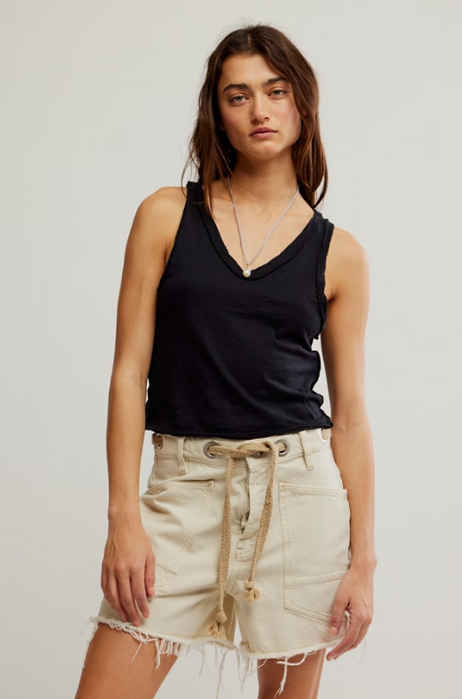 Free People Black Easy Tank