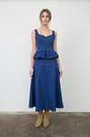 Moon River Denim Peplum Top (1 LARGE)