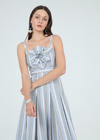 Aylaya Stripe Flower Detail Midi Dress