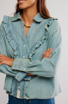 Free People Tattered and Ruffled Top