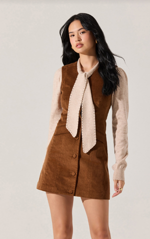 ASTR Gisselle Camel Suede Mini Dress