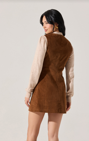 ASTR Gisselle Camel Suede Mini Dress