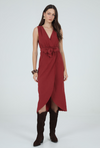 Aylaya: Montevideo Maroon Dress w/Flower Belt