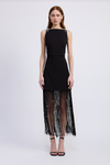 Black Leah Pearl Shoulder + Fringe/Pearl Hem Dress (1 MEDIUM)