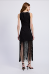 Black Leah Pearl Shoulder + Fringe/Pearl Hem Dress (1 MEDIUM)