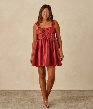 Nora Lee: Rust Bow Front Cindy Dress (1 XS)