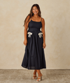 Nora Lee: Black w/ Ivory Bows Beatrice Midi Dress