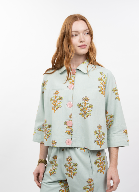 Ivy Jane | Aqua Printed Swing Jacket (1 MEDIUM)