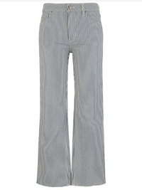 Kut | Kelsey High Rise Fab Ab Ankle Flare in Navy Stripe