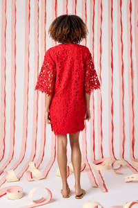 Crosby | Alice Tunic Dress in Pomegranate Lace