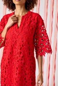 Crosby | Alice Tunic Dress in Pomegranate Lace